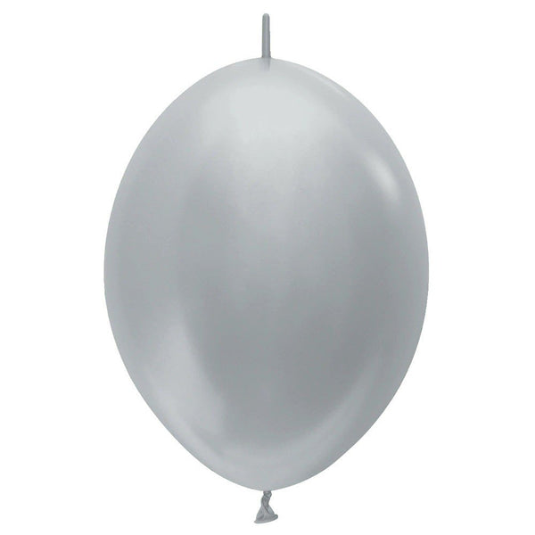 6 inch SEMPERTEX LINK - O - LOON METALLIC SILVER - LA Balloons