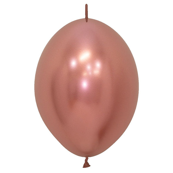 6 inch SEMPERTEX LINK - O - LOON REFLEX ROSE GOLD - LA Balloons