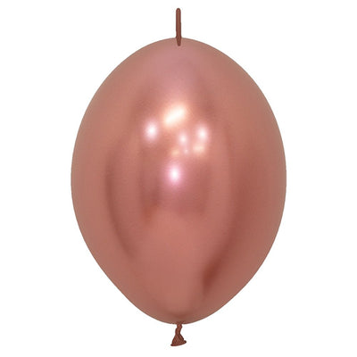 6 inch SEMPERTEX LINK - O - LOON REFLEX ROSE GOLD - LA Balloons