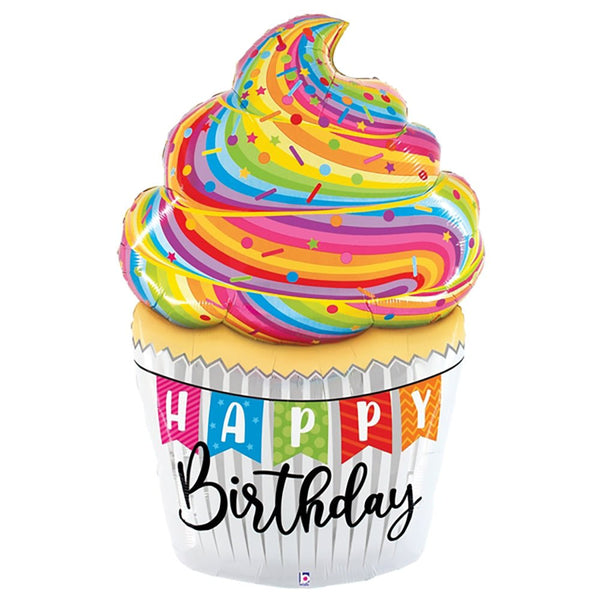 60 inch SPECIAL DELIVERY BIRTHDAY CUPCAKE - LA Balloons