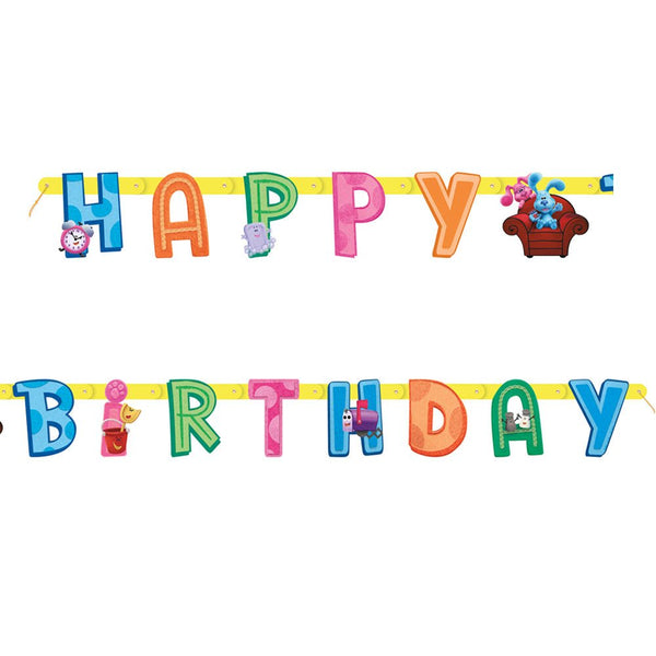 6.5ft BLUE'S CLUES JOINTED HAPPY BIRTHDAY BANNER - LA Balloons