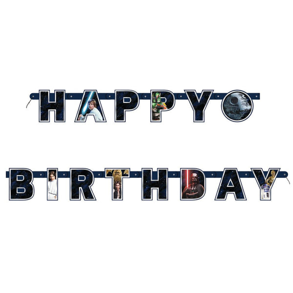 6.5ft STAR WARS CLASSIC JOINTED HAPPY BIRTHDAY BANNER - LA Balloons