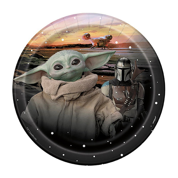7 inch MANDALORIAN - THE CHILD ROUND DESSERT PLATES (8 PK) - LA Balloons