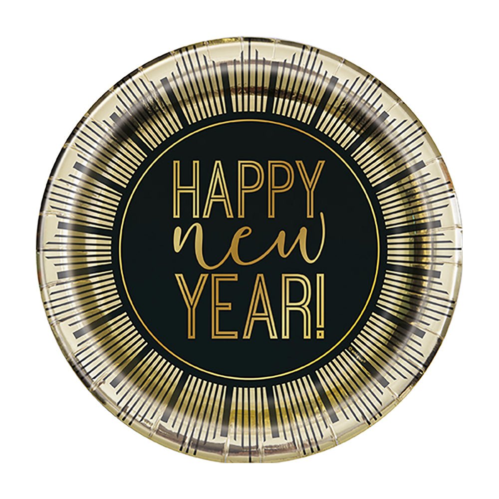 7 inch ROARING NEW YEARS FOIL PLATES (8 PK)