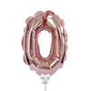 7 inch SELF - INFLATING NUMBER 0 - ROSE GOLD - LA Balloons