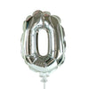 7 inch SELF - INFLATING NUMBER 0 - SILVER - LA Balloons