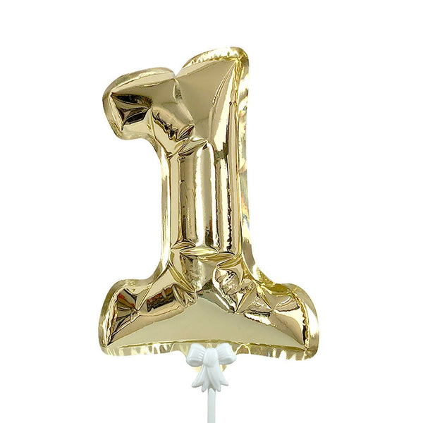 7 inch SELF - INFLATING NUMBER 1 - GOLD - LA Balloons