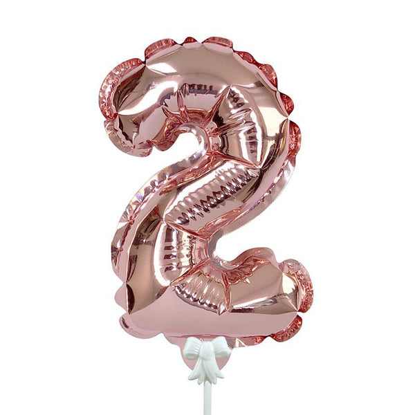 7 inch SELF - INFLATING NUMBER 2 - ROSE GOLD - LA Balloons