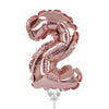7 inch SELF - INFLATING NUMBER 2 - ROSE GOLD - LA Balloons