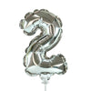 7 inch SELF - INFLATING NUMBER 2 - SILVER - LA Balloons