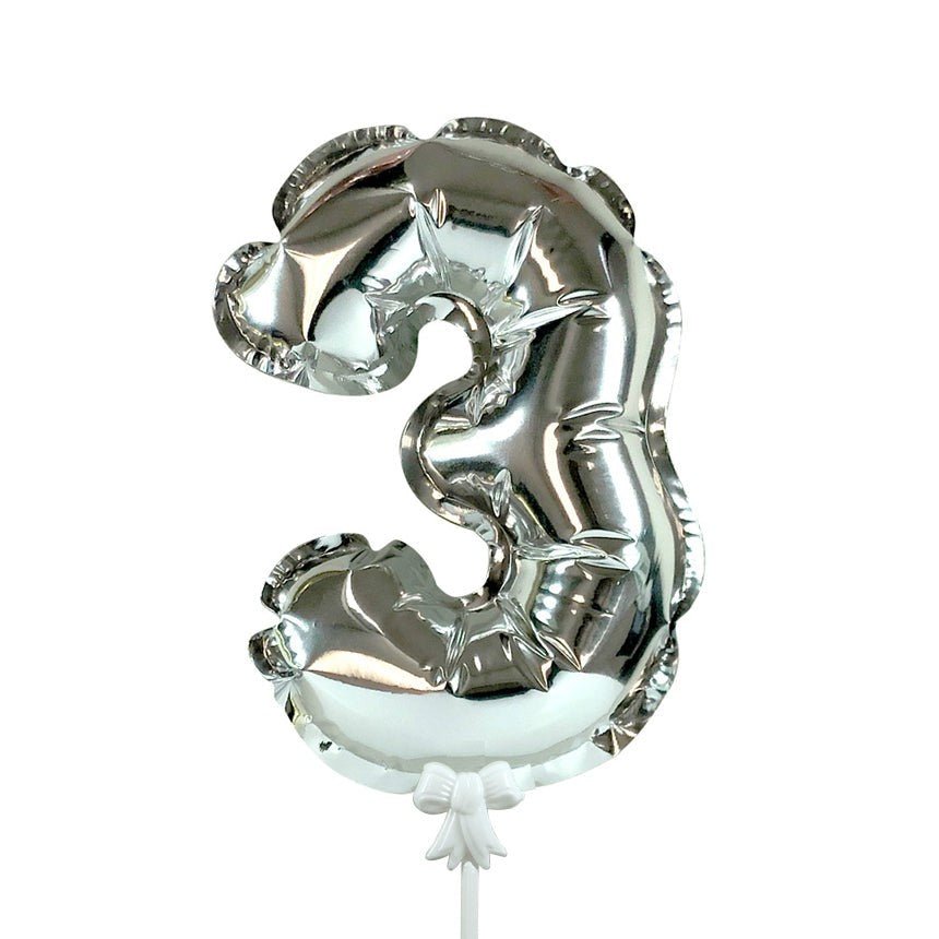 7 inch SELF-INFLATING NUMBER 3 - SILVER