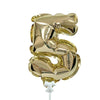 7 inch SELF - INFLATING NUMBER 5 - GOLD - LA Balloons
