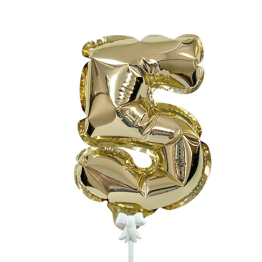 7 inch SELF-INFLATING NUMBER 5 - GOLD