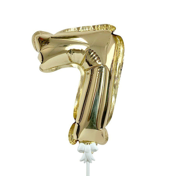7 inch SELF - INFLATING NUMBER 7 - GOLD - LA Balloons