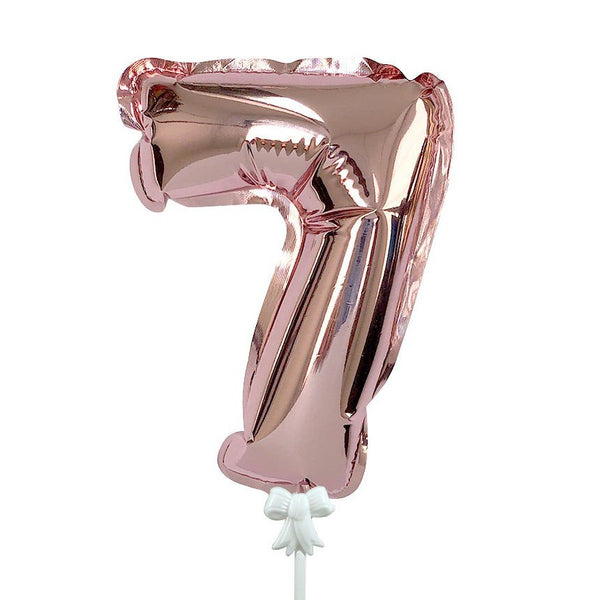 7 inch SELF - INFLATING NUMBER 7 - ROSE GOLD - LA Balloons