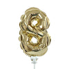 7 inch SELF - INFLATING NUMBER 8 - GOLD - LA Balloons