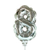 7 inch SELF - INFLATING NUMBER 8 - SILVER - LA Balloons