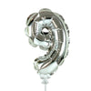 7 inch SELF - INFLATING NUMBER 9 - SILVER - LA Balloons