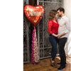 84 inch HAPPY VALENTINE'S DAY LINED WITH GOLD - LA Balloons