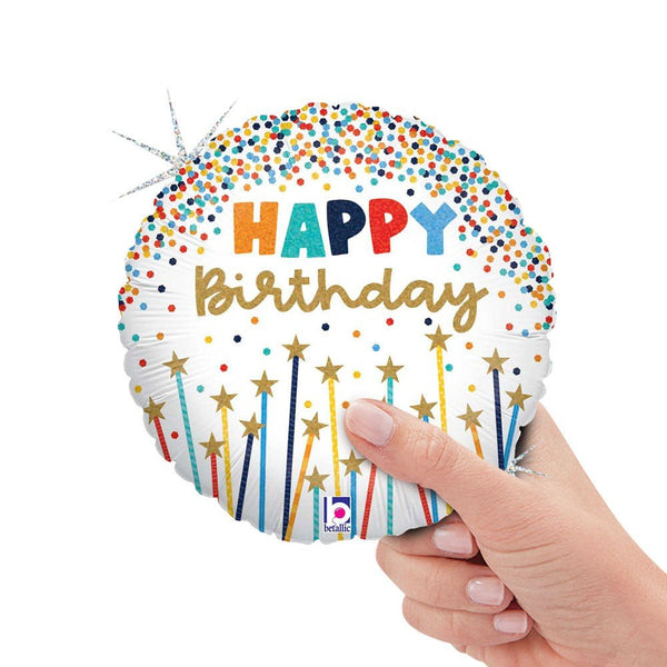 9 inch BIRTHDAY STAR CANDLES MINI SHAPE (AIR - FILL ONLY) - LA Balloons