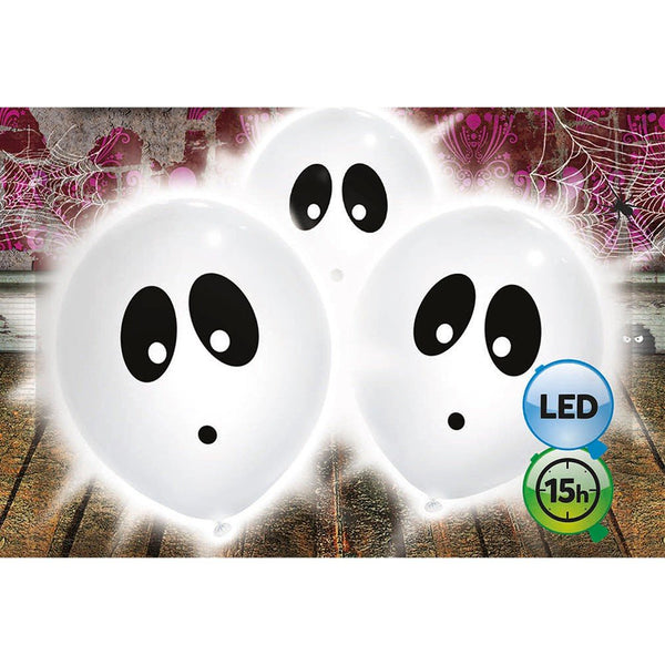 9 inch GHOST LED LIGHT UP BALLOON (3 PK) - LA Balloons