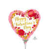 9 inch HAPPY VALENTINE'S DAY FLORAL WREATH MINI SHAPE (AIR - FILL ONLY) - LA Balloons