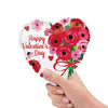 9 inch HAPPY VALENTINE'S DAY LOVELY ROSES MINI SHAPE (AIR - FILL ONLY) - LA Balloons