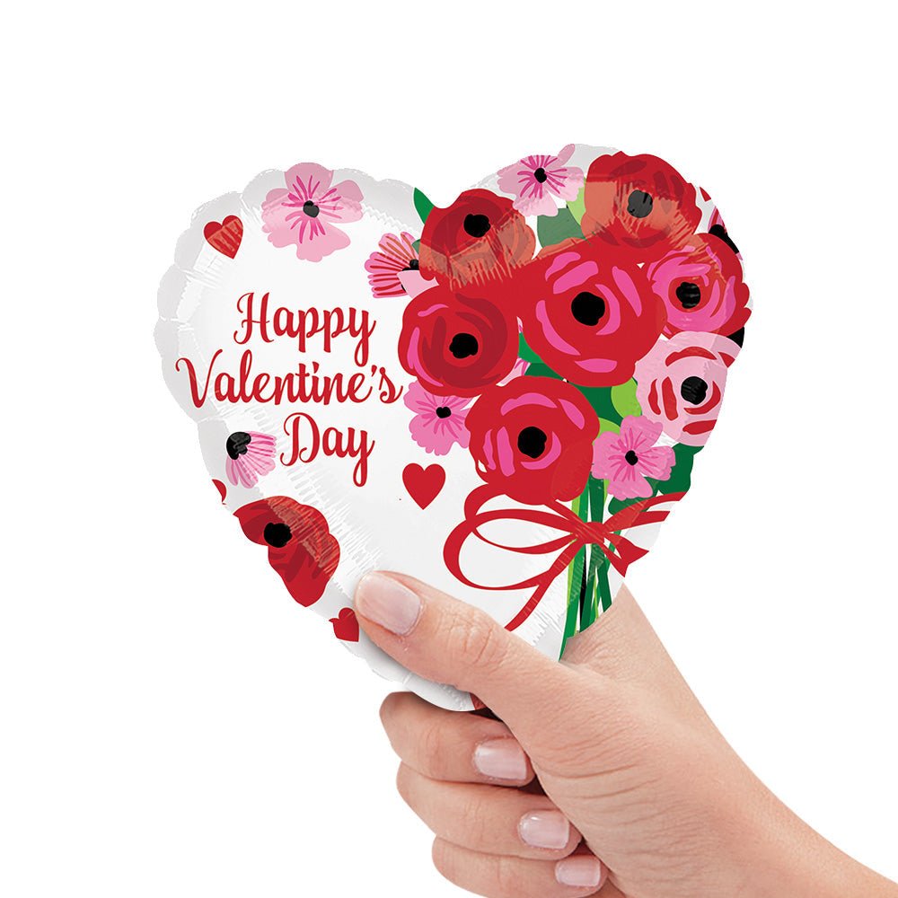 9 inch HAPPY VALENTINE'S DAY LOVELY ROSES MINI SHAPE (AIR-FILL ONLY)