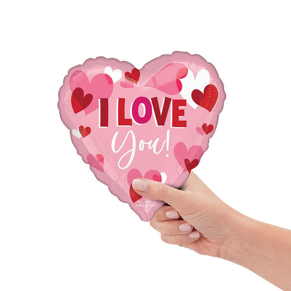 9 inch I LOVE YOU PLAYFUL HEARTS (AIR FILL ONLY) - LA Balloons