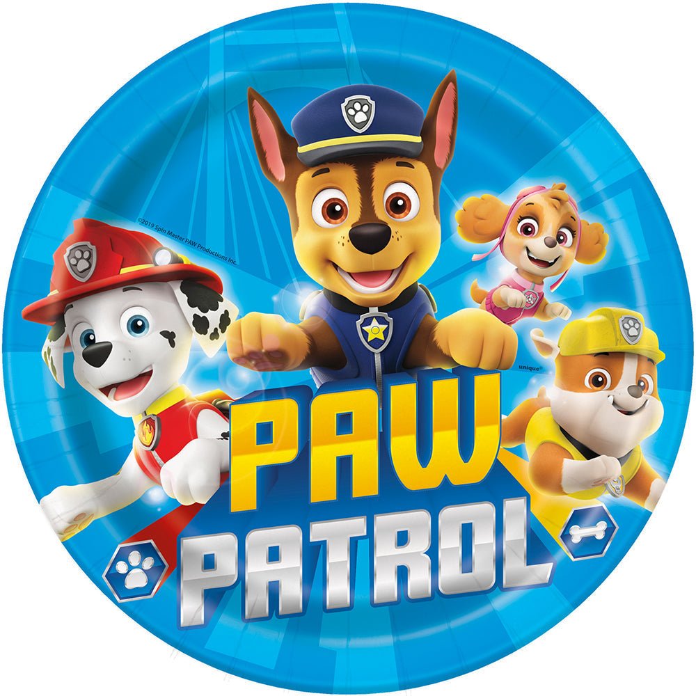 9 inch PAW PATROL ROUND DINNER PLATES (8 PK)