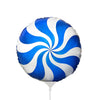 9 inch PEPPERMINT CANDY - BLUE (AIR - FILL ONLY) - LA Balloons