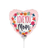 9 inch SATIN LOVE YOU MOM BLOSSOMS MINI SHAPE (AIR - FILL ONLY) - LA Balloons