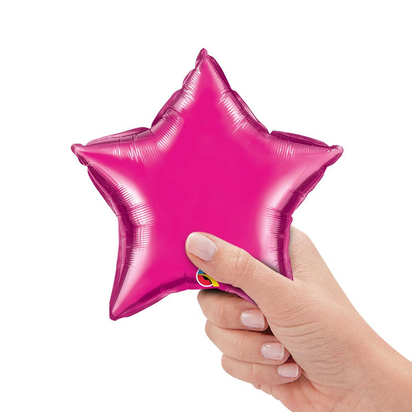 9 inch STAR - MAGENTA (AIR - FILL ONLY) - LA Balloons