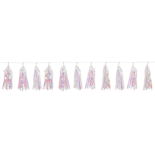 9ft FOIL TASSEL GARLAND - IRIDESCENT - LA Balloons