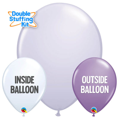 Qualatex 5 inch QUALATEX LILAC CHALK - DOUBLE-STUFFING KIT (100 PK) Latex Balloons KT-400159-Q