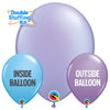 Qualatex 11 inch QUALATEX PEARL LAVENDER BLUE - DOUBLE-STUFFING KIT (100 PK) Latex Balloons KT-400164-Q