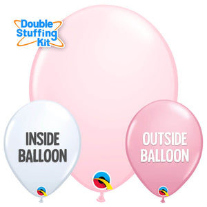 Qualatex 11 inch QUALATEX PINK CHALK - DOUBLE-STUFFING KIT (100 PK) Latex Balloons KT-400167-Q