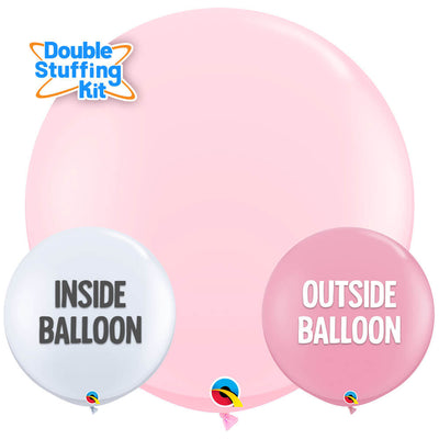 Qualatex 36 inch QUALATEX PINK CHALK - DOUBLE-STUFFING KIT (2 PK) Latex Balloons KT-400169-Q