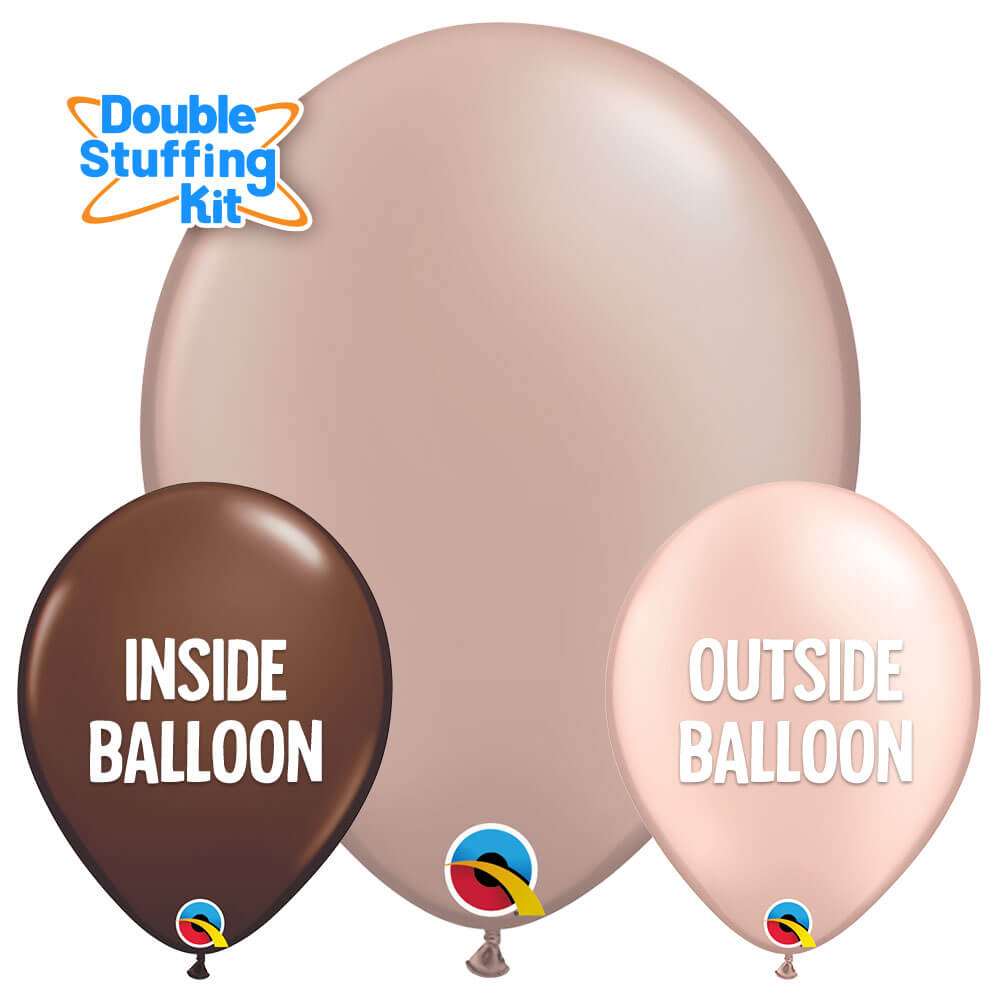 Qualatex 11 inch QUALATEX CHOCOLATE PEACH - DOUBLE-STUFFING KIT (100 PK) Latex Balloons KT-400173-Q