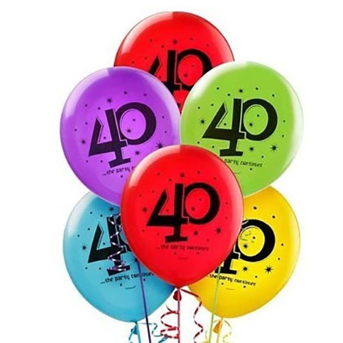 Amscan 12 inch 40 - THE PARTY CONTINUES Latex Balloons 69806-A