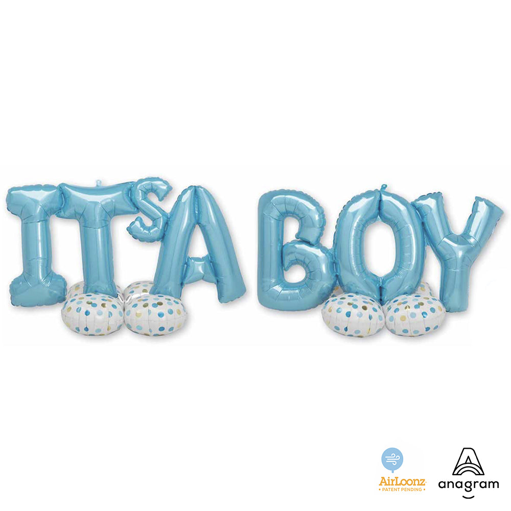 Anagram 100 inch IT'S A BOY DELUXE AIRLOONZ Foil Balloon 44488-11-A-P
