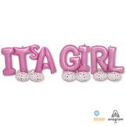 Anagram 106 inch IT'S A GIRL DELUXE AIRLOONZ Foil Balloon 44491-11-A-P