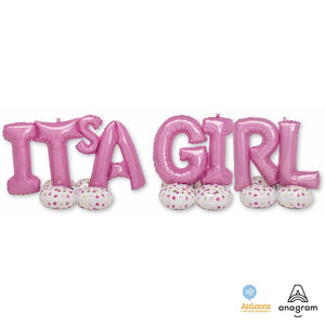 Anagram 106 inch IT'S A GIRL DELUXE AIRLOONZ Foil Balloon 44491-11-A-P