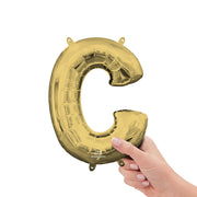 Anagram 16 inch LETTER C - ANAGRAM - WHITE GOLD (AIR-FILL ONLY) Foil Balloon 44645-11-A-P