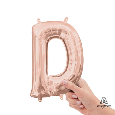 Anagram 16 inch LETTER D - ANAGRAM - ROSE GOLD (AIR-FILL ONLY) Foil Balloon 37455-11-A-P