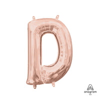 Anagram 16 inch LETTER D - ANAGRAM - ROSE GOLD (AIR-FILL ONLY) Foil Balloon 37455-11-A-P