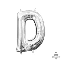 Anagram 16 inch LETTER D - ANAGRAM - SILVER (AIR-FILL ONLY) Foil Balloon 33017-11-A-P
