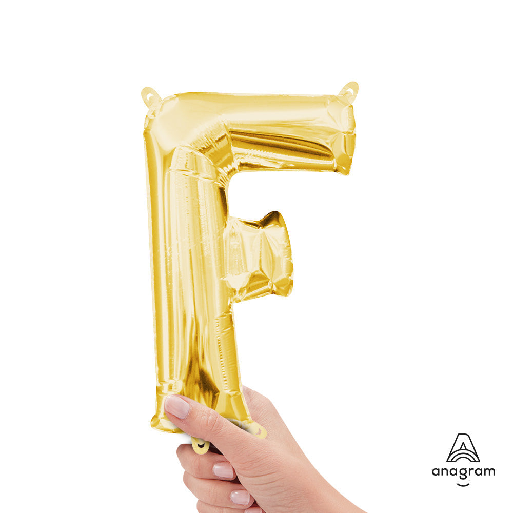 Anagram 16 inch LETTER F - ANAGRAM - GOLD (AIR-FILL ONLY) Foil Balloon 33022-11-A-P