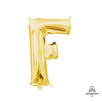 Anagram 16 inch LETTER F - ANAGRAM - GOLD (AIR-FILL ONLY) Foil Balloon 33022-11-A-P