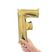 Anagram 16 inch LETTER F - ANAGRAM - WHITE GOLD (AIR-FILL ONLY) Foil Balloon 44597-11-A-P